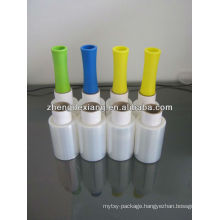 Transparent mini dispenser handle stretch film